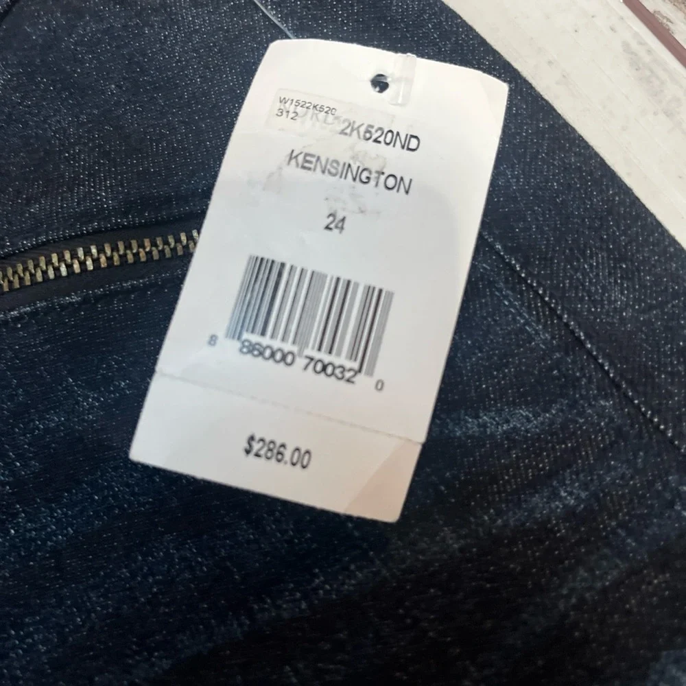Rag & Bone Kensington Moto Skinny Jeans Dark Blue Zip Detail Size 24 NWT - Picture 8 of 16